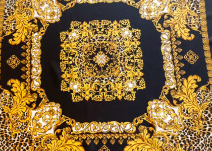 Seidentwill Versace-Stil Schwarz-Gold