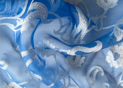 Organza Paisley Himmelblau