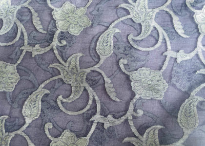 Organza Paisley Graublau